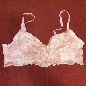 PINK Lace Strappy Back Bralette (Size L)